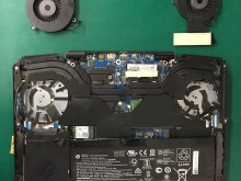 HP OMEN 15-dc1516na ファンが回らない修理 HP OMEN 15-dc1516na ファンが回らない修理